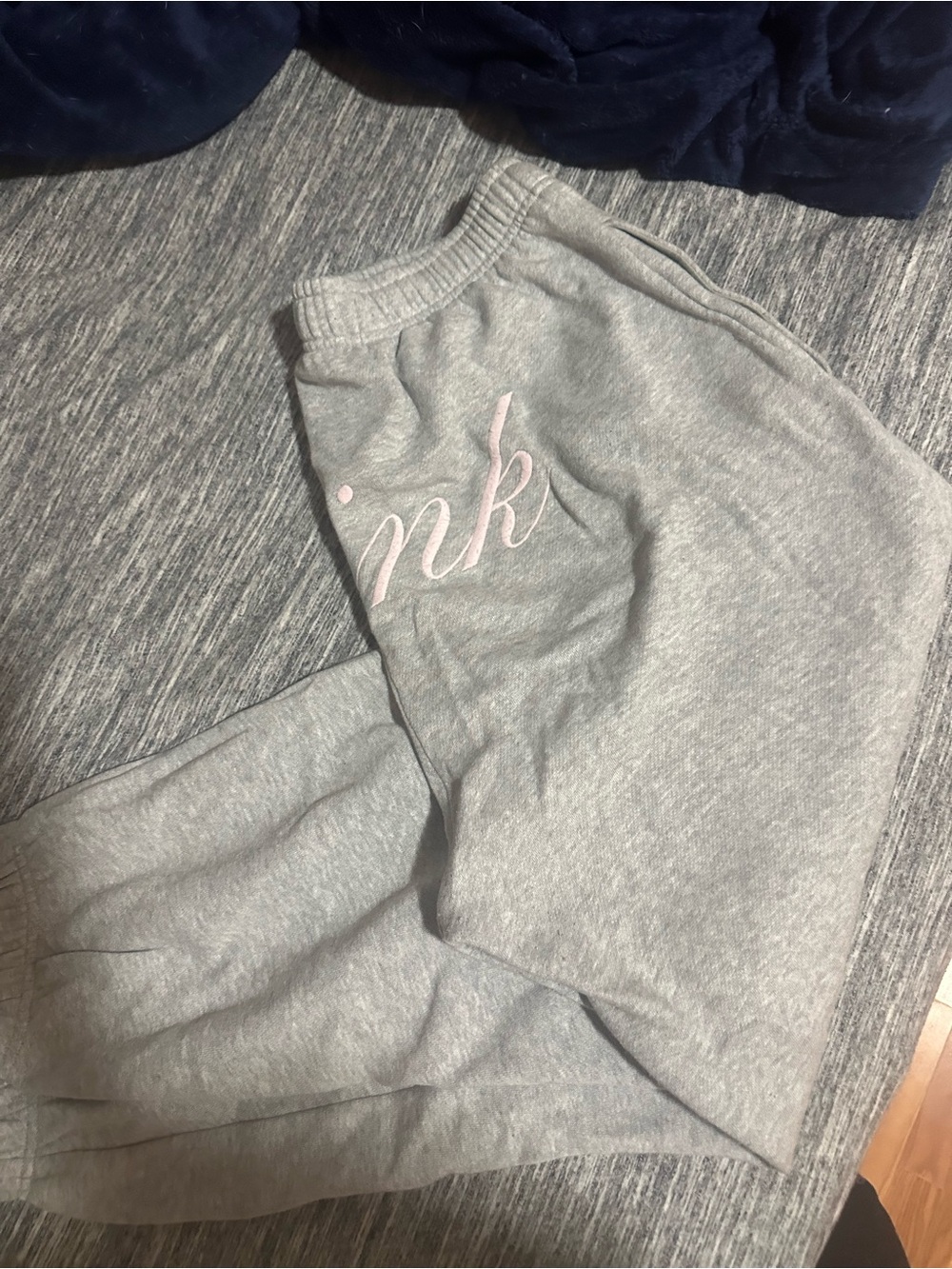 Victoria's Secret PINK Grey Sweatpants with Pink Script - Kids